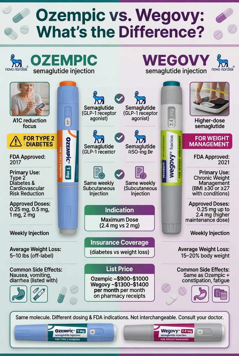 Ozempic vs. Wegovy: What's the Difference?