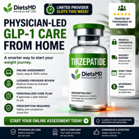 Thumbnail for Tirzepatide Injection Online | Provider-Guided GLP-1 Weight Loss | DietsMD